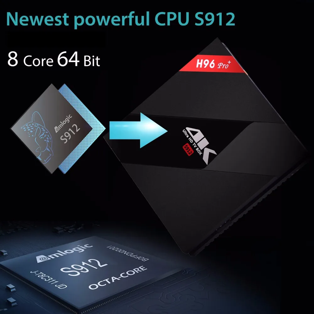 H96PRO+ android7.1 s912 cpu 2gb 16gb double wifi