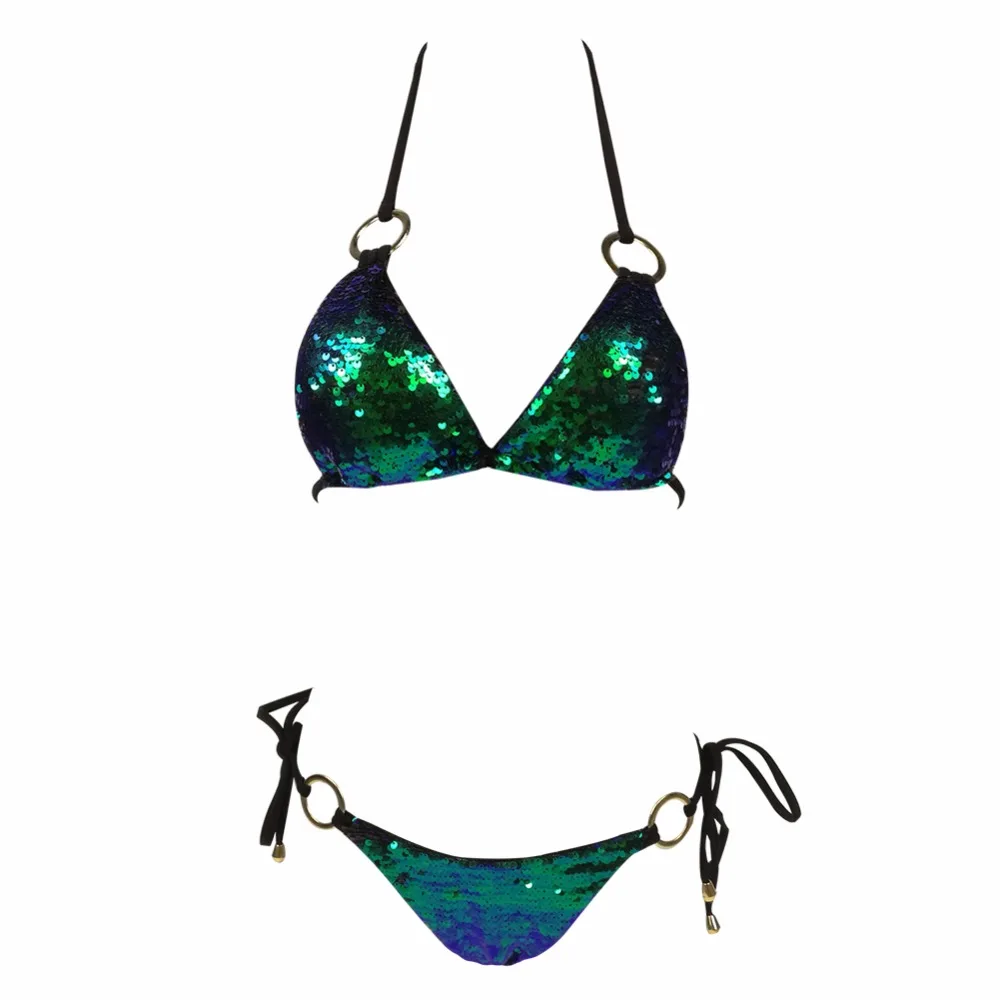 2018 Hot Sell Bikini Set Women Sexy Low Waist Bathing Suit Simple Sequins Beach Brazilian Swimsuit Halter Bandage Swimwear 2018 Hot Sell Bikini Set Women Sexy Low Waist Bathing Suit Simple Sequins Beach Brazilian Swimsuit Halter Bandage Swimwear
