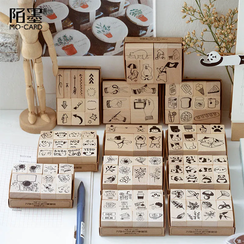 

Vintage Cat Bear Panda Animal's Life stamp DIY wooden rubber stamps for scrapbooking stationery scrapbooking standard stamp