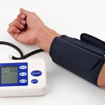 

2016 Hot Digital Automatic Upper Arm Blood Pressure Monitor With Adaptor Health Monitors Sphygmomanometer Meter Tonometer