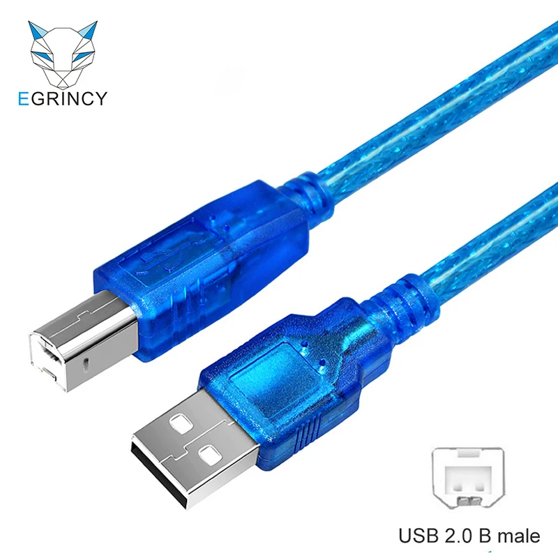 سريع سرعة USB 2.0 ماسحة كابل طابعة نوع وذكر إلى B الذكور مزامنة شاحن بيانات سلك USB لكانون إبسون طابعة hp الفاكس آلة