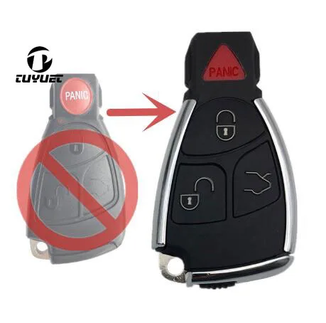 3+1 Buttons Modified Folding Flip Remote Key Shell for Benz C E S Class 4B Car Key Blanks Case