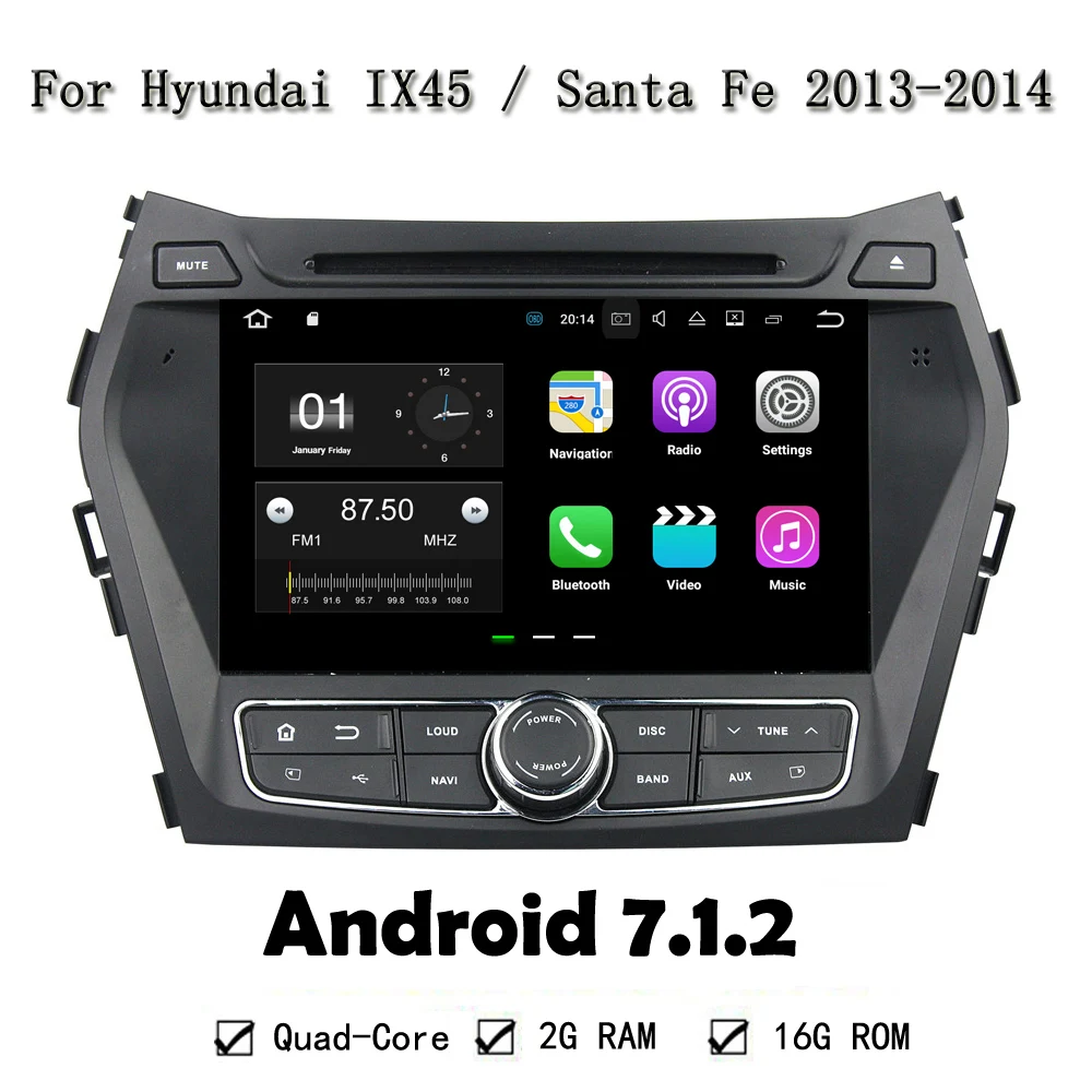 " Автомобильный dvd-плеер на основе Android с ТВ/BT GPS wifi, автомобильный ПК/Мультимедийная Главная панель аудио/радио/стерео для hyundai IX45/SANTA FE 2013