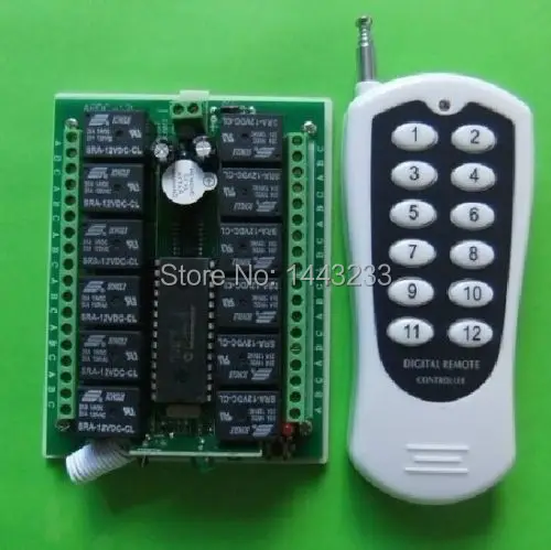 

12v 10A relay 12Ch wireless Programable RF Remote Control Transmitter Receiver Switch Relay Receiver Module