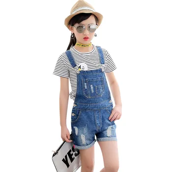 

Rlyaeiz 2018 New Summer Denim Jeans Overalls kids Short For Girls Fashion Jumpsuits Straps Short Pants Cowboy Baby Girl Clothing