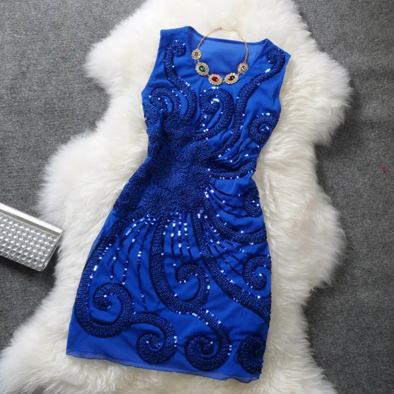 Women's Lovely Sequined Embroidery Dress-0