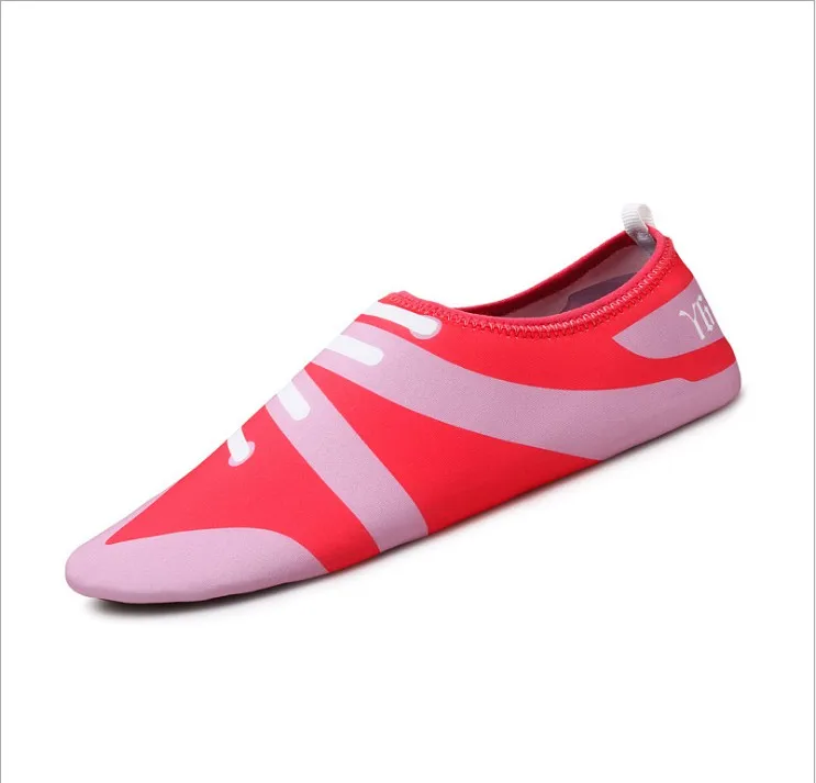 Летние мужские водонепроницаемая обувь быстрое высыхание Пляж Аква обувь женские Прогулочные кроссовки болотных плавание серфинг носки - Цвет: Розово-красный