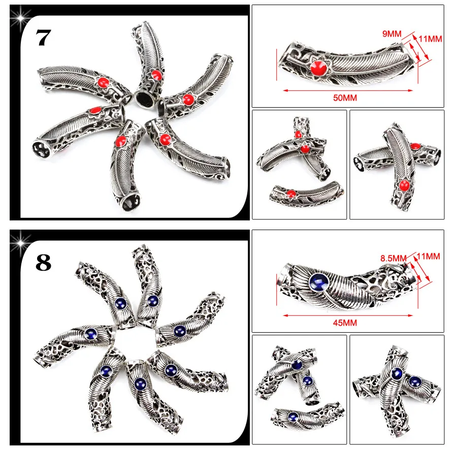 Norse Vikings Runes Hair Beard Beads for Bracelets Pendant Necklace DIY,Braiding Beads for hair Braids Antique Silver Beard