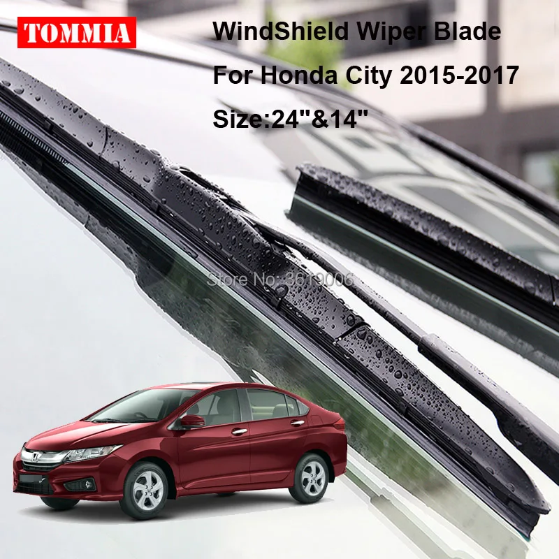 TOMMIA для Honda City 15-17 2 шт передние мягкие резиновые щетки стеклоочистителя ветрового стекла