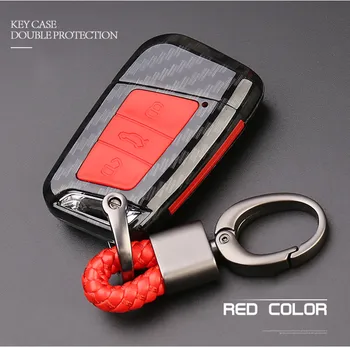 

Carbon Car Key Case Cover for VW Volkswagen Golf 4 5 6 Bora Jetta POLO Passat B5 B6 Skoda Superb Octavia Fabia SEAT Ibiza Leon