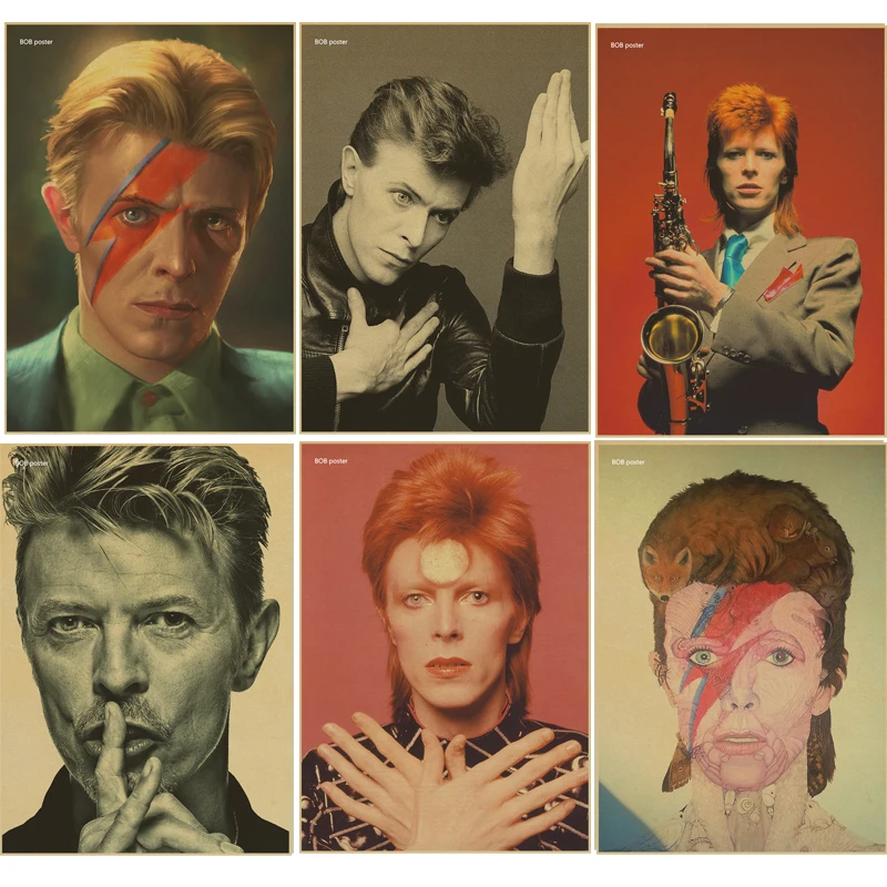 

Rock music singer David Bowie poster Retro kraft paper vintage poster bar wall decoration wall sticker