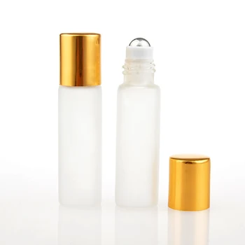 

10Pieces/Lot 5ML Travel Frosting Glass Roll on Perfume Bottle For Essential Oils Empty Cosmetic Containers With Steel Beads