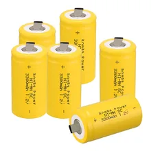  Anmas Power 1-6pcs Yellow Color 1.2V 3300mAh SC NI-MH Rechargeable Battery NI-MH Sub C Rechargeable Battery Cell 