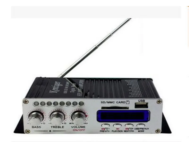 DHL или FedEx 10 шт. цифровой дисплей Hi-Fi 50Wx4 2CH автомобильный стерео усилитель мощности Усилитель Поддержка iPod/USB/MP3/FM/SD Jack