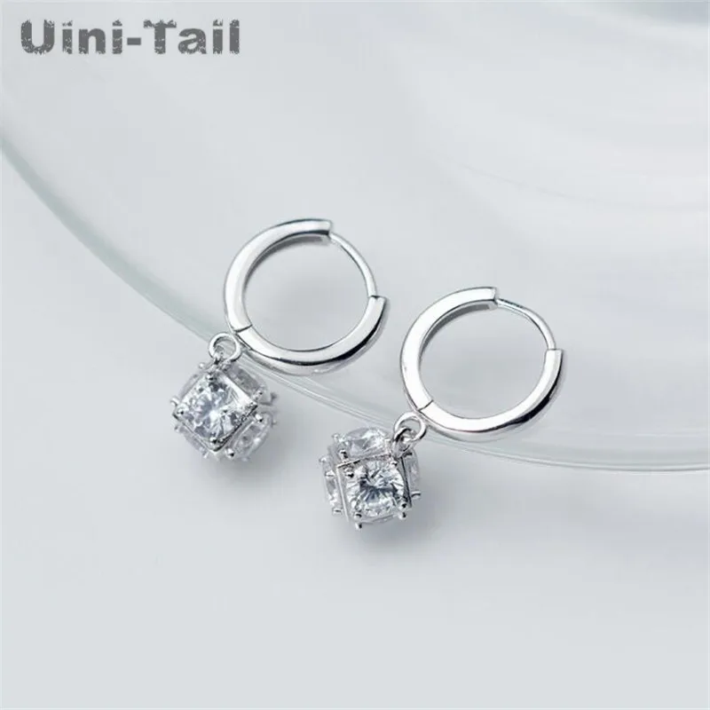 

Uini-Tail Hot New Crystal 925 Sterling Silver Korean Fashion Jewelry Rhinestone Exquisite Ball Beautiful Bright Female Earrings