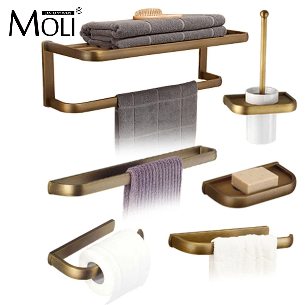 Buy Soild brass antique bathroom accessories set towel