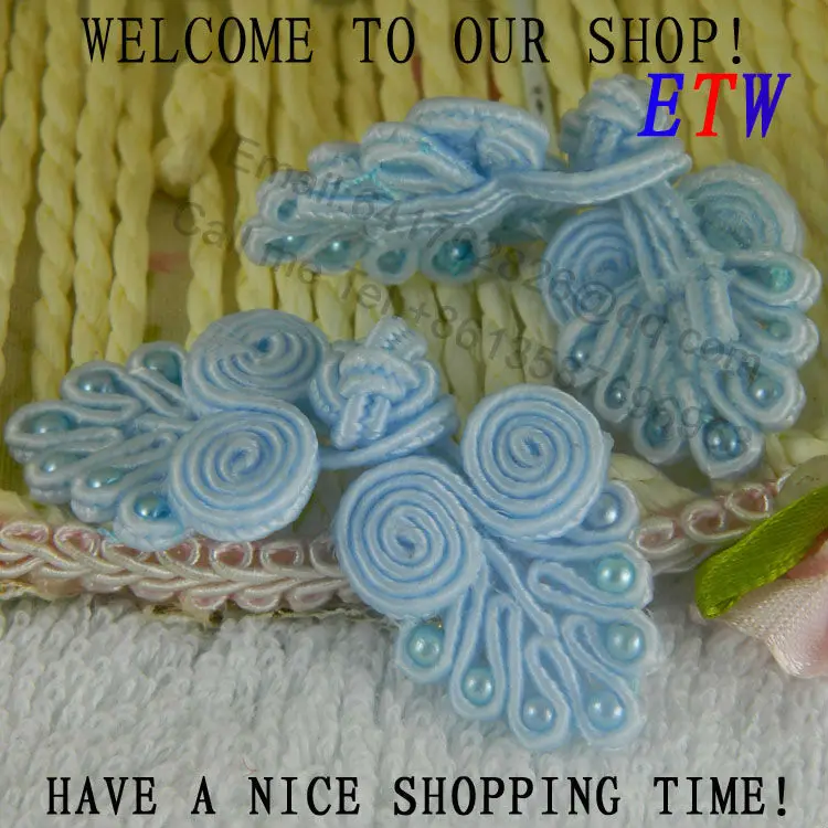 Бесплатная доставка ручная работа китайская кнопка с узлом 6-7 5 см светло-голубые