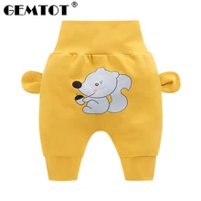 GEMTOT/штаны для малышей коллекция года, новые штаны для малышей на весну и осень штаны с рисунком из мультфильма для мальчиков и девочек дизайнерские штаны с высокой талией
