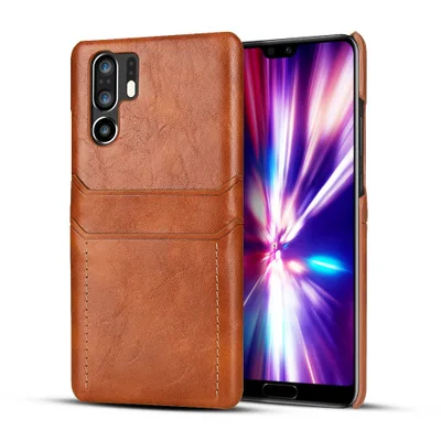 Brown Ультратонкий Жесткий Чехол из искусственной кожи для huawei P30 Pro P30 Pro P30 Lite P20 Pro P20, чехлы для телефонов, чехол для карт - Цвет: Brown