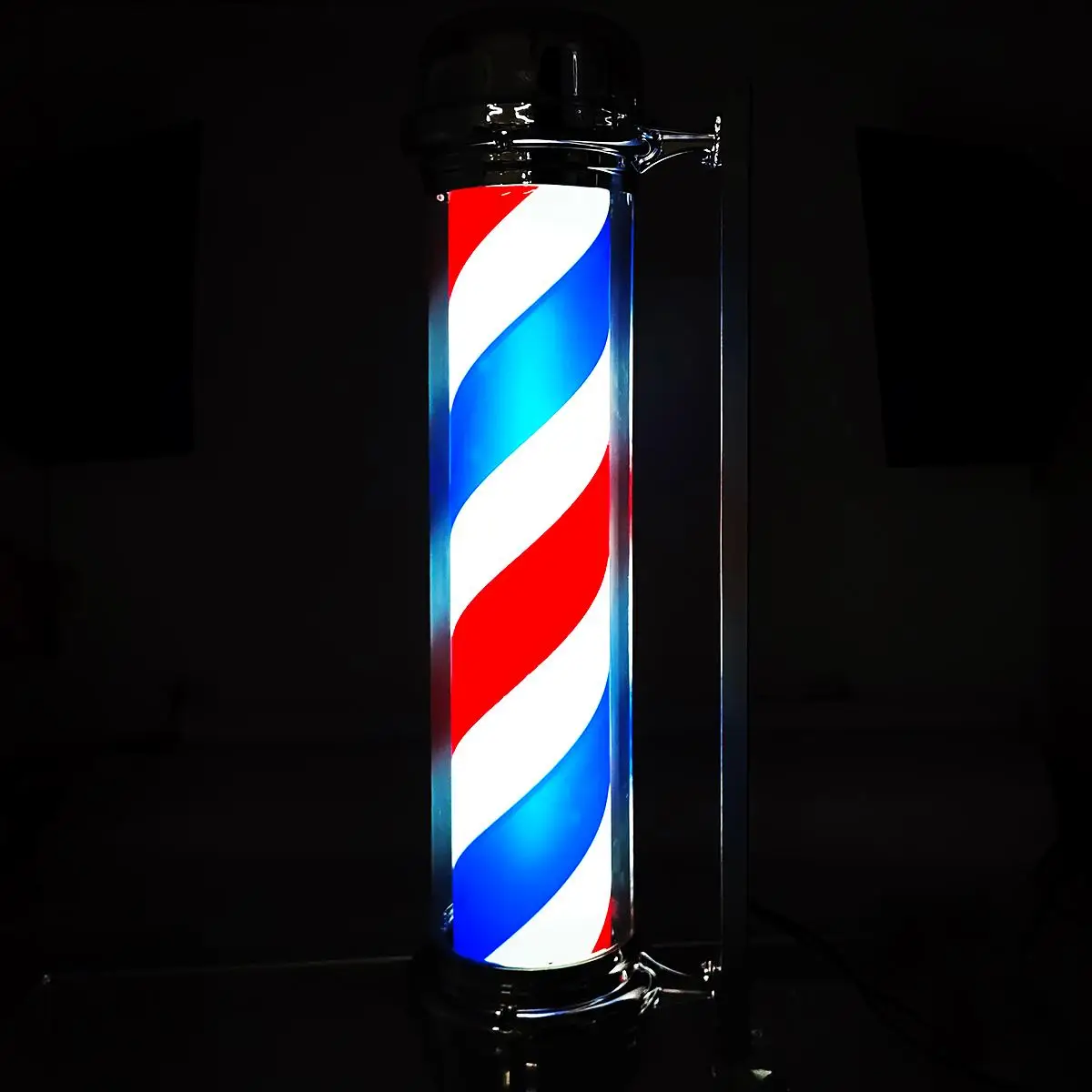 4 Types Barber Shop Light Red White Blue Stripes Rotating LED Light Lamp Hairdressing Salon Outdoor Hanging Sign Lamp
