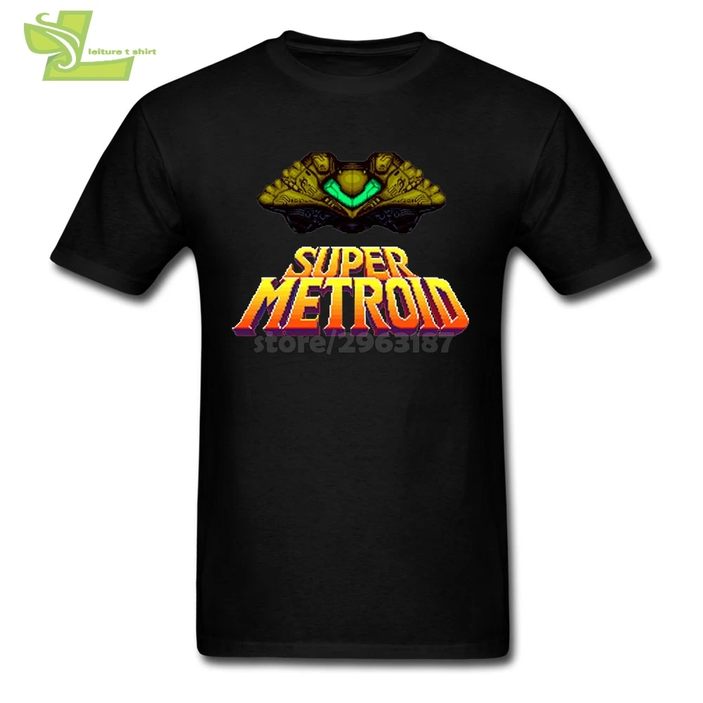 Пространства Metroid корабль хлопковые футболки для мужчин с вырезом лодочкой