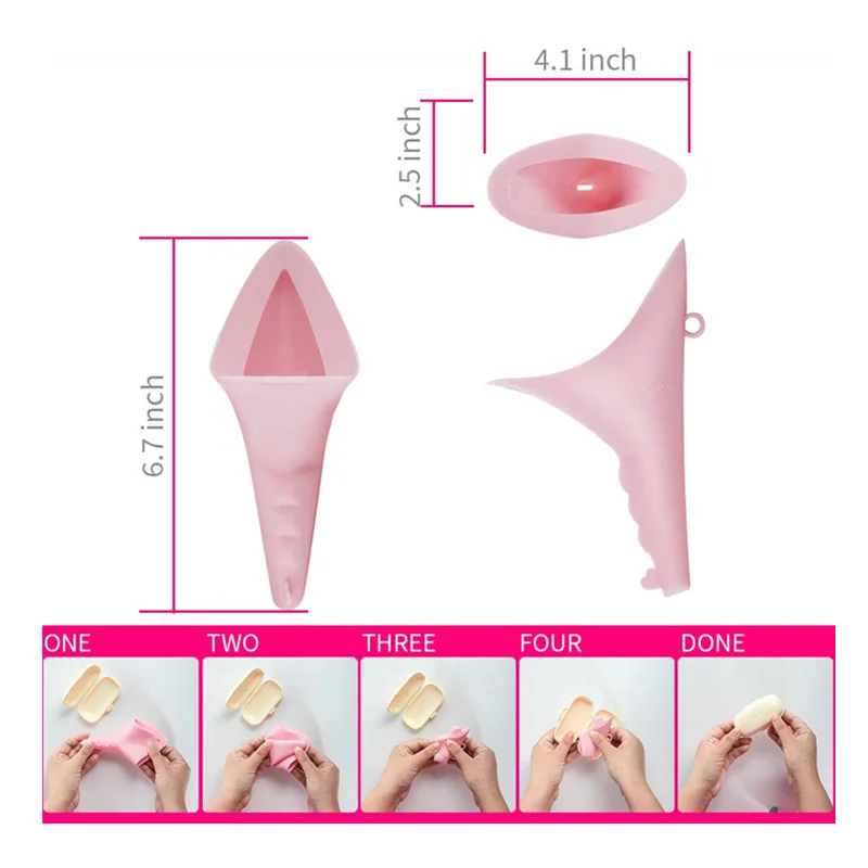JayCreer Female Urination Device No Mess Reusable Womens Pee Funnel For Travel, Outdoor Activities 4