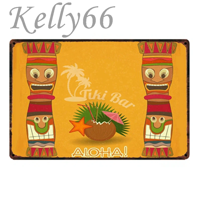 [Kelly66] TIKI бар металлический знак оловянный плакат табличка для домашнего декора настенная живопись 20*30 см размер y-1538 - Цвет: y-1537