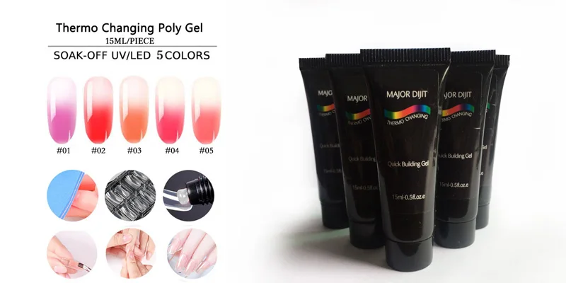 3color 60ml Soak off Poly Gel UV Acryl Gel Quick Building Finger Extension Nail Gel Camouflage UV LED Hard Builder Gel