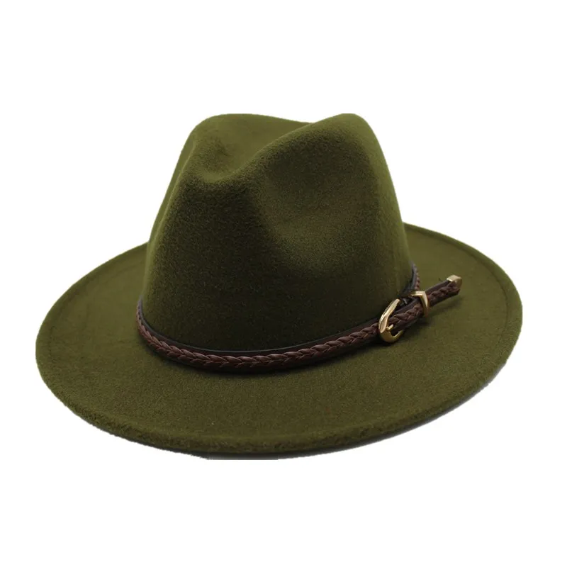 Army Green OZyc осенне-зимняя Мужская Шляпа fedora Классическая sombrero пушистый головной платок Шерстяная кепка солнцезащитный козырек для мальчиков Высокое качество шапки bone - Цвет: Army Green