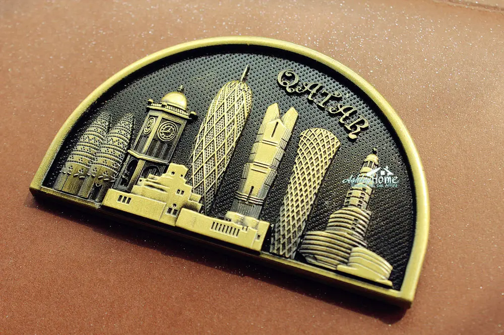 QATAR Landmarks Tourist Travel Souvenir 3D Metal Decorative Fridge