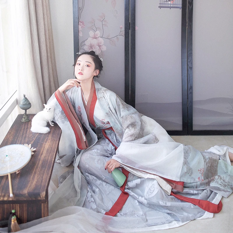 Hanfu платья в китайском стиле народный костюм для танцев женская элегантная Китайская древняя и традиционная одежда DQL1059