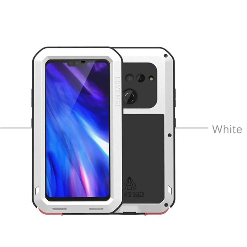 Love Mei фирменный чехол для LG 30 G6 V40 G7 ThinQ противоударный металлический алюминиевый усиленный с закаленным гориллы Стекло крышка
