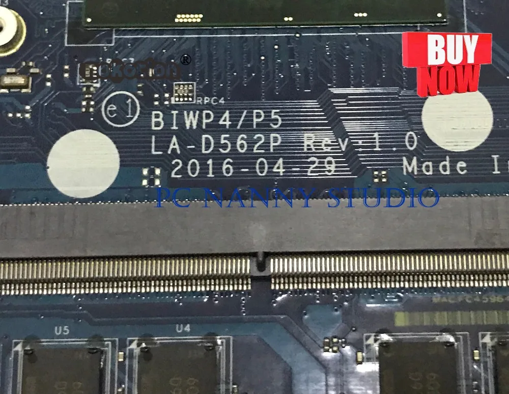 PANANNY 5B20M4104 BIWP4 P5 LA-D562P для lenovo Ideapad 110-15ISK материнская плата I3-6100U тестирование