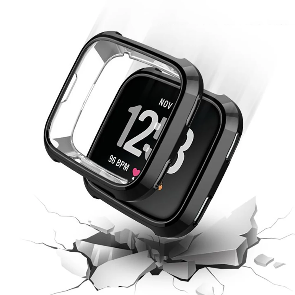 360 Degree Protection Cover For Fitbit Versa Band Case Plating Coque Fit Bit Versa Watch Accessories Screen Protective Case capa