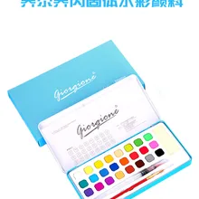 Joel Jorne Твердые набор акварельных красок прозрачный сплошной цвет блок цвет железный ящик набор воды цвет Начинающий набор