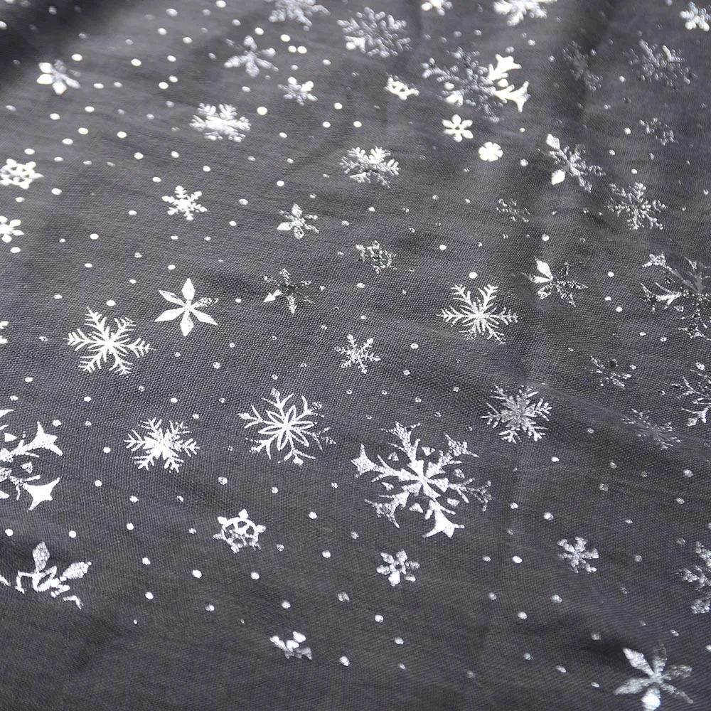 Женский серебряный шарф со снежинками, женский шарф на осень-зиму, шаль, шарф для шеи, теплый шарф, Bufandas Invierno Mujer# N15