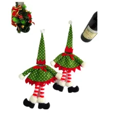 2016 Hot Sale 50CM Wine Bottle Bag Christmas Decorations Funny Lovely Skirt Bags Champagne Set Of Products Decoration Gifts