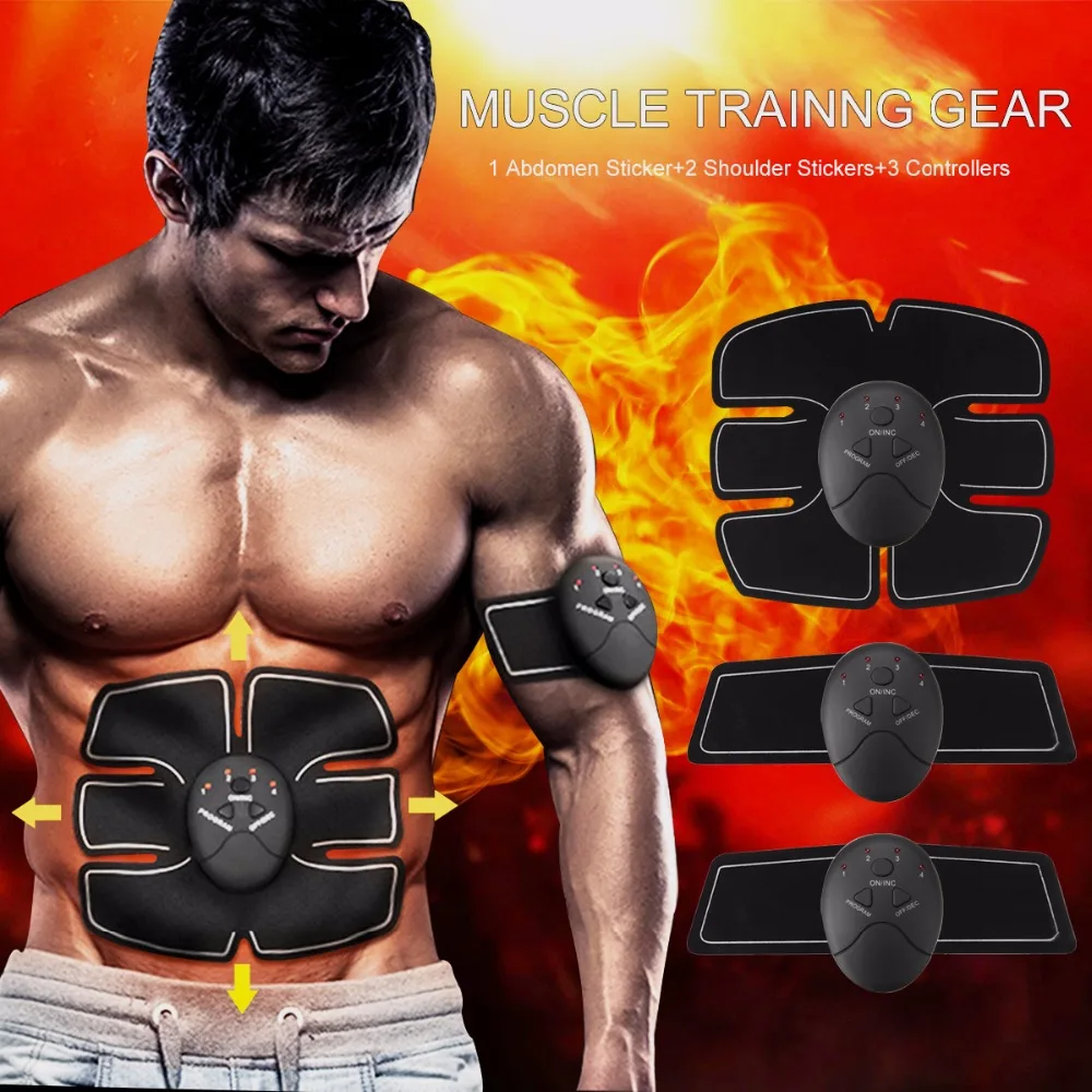 Wireless Smart EMS Electric Abdominal Muscle Trainer ABS Fitness