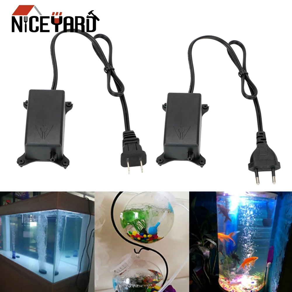 

NICEYARD Noiseless Aquarium Oxygen Pump 2 W Energy-saving EU/US Plug Oxygen Increasing Pump Fish Tank Air Pump