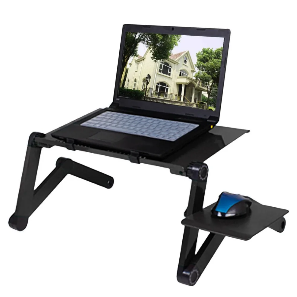 Aluminum Alloy Computer Stand Portable Adjustable Foldable Laptop Notebook Lap PC Folding Desk Table Vented Stand Bed Tray