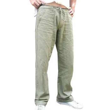 

Men's Pants Summer 2019 Summer Men's Linen Thin Section Breathable Loose Elastic Straight Leg Mens Pant Plus Size L415A