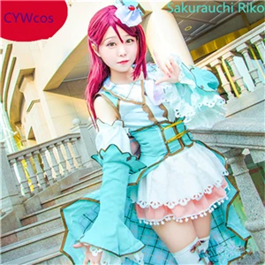LoveLive солнце белый день Святого Валентина карты события Рико Sakurauchi Куросава Руби Косплэй костюм Рождественское праздничное платье для Для женщин - Цвет: Sakurauchi Riko