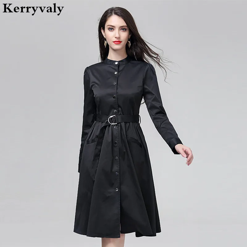 OL весеннее черное офисное платье с длинными рукавами Robe Femme Ete размера плюс платья для женщин 4xl Платья Kleider Damen D17312