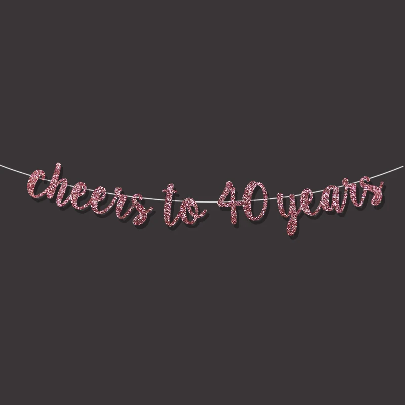40-й день рождения украшения для cheers до 40 лет баннер с днем рождения золотой знак Свадьба юбилей вечерние украшения - Цвет: pink