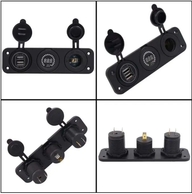 Мотоцикл 4.2a USB зарядное светодиодный LED красочные вольтметр 12 В/24 В Авто прикуриватели разъем 3 отверстия панель для автомобиля лодка морской RV грузовик