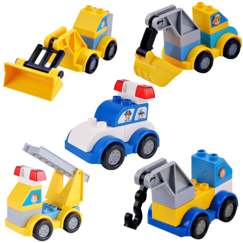 

Single Sale legoing duploe Car Model Big Size diy Duploe Figures Compatible With Building Blocks Bricks Baby Toys for children