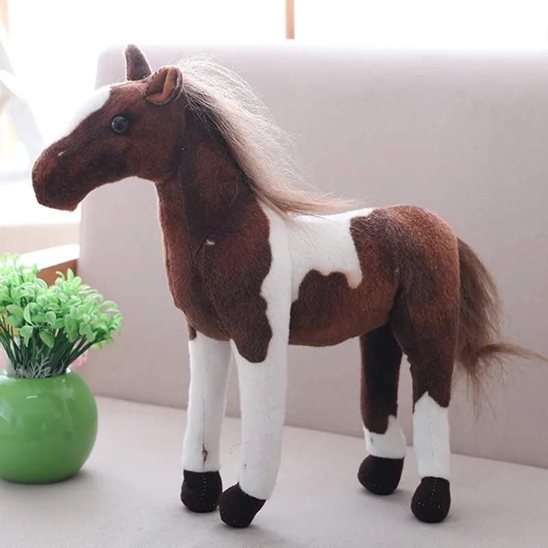 Simulation Model Black Horse Stuffed Plush Toy Good Quality New Present