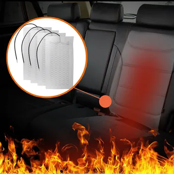 

12V 4pcs Car Carbon Fiber Heated Cushion Winter Car Auto Seat Heater Pad Kits