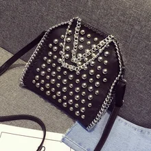 2016 European and American fashion handbags/fall shoulder bag/rivet chain leisure handbag/PU leather casual women messenger bag