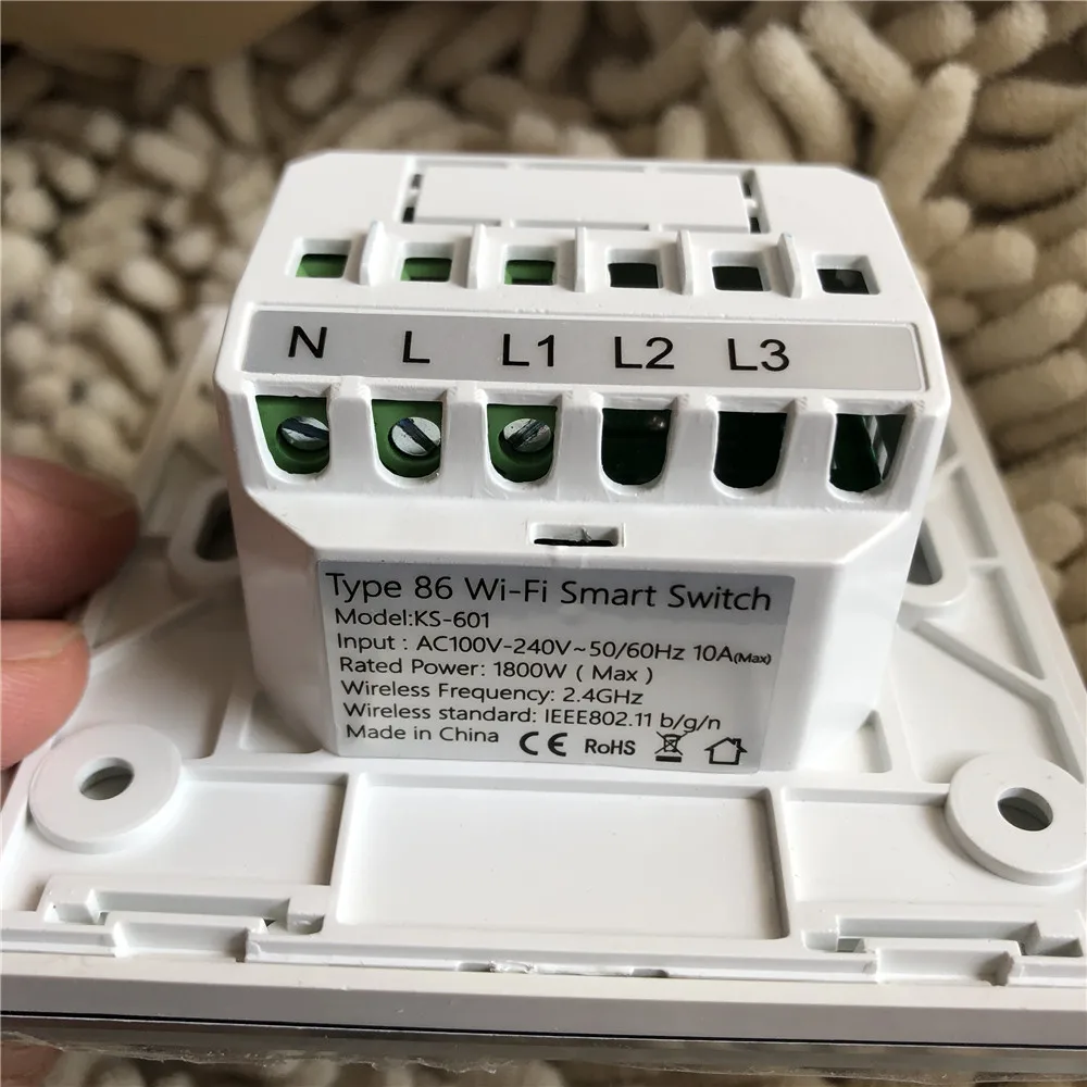 Rillpac KS-601 EUR 86 стиль Wifi умный настенный выключатель света беспроводной закаленное стекло сенсорный, работа с Alexa, Google Home, ITFFF